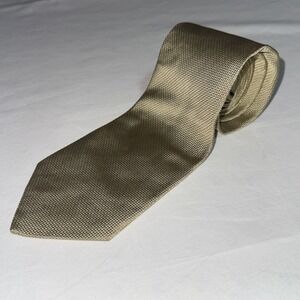 Brooks Brothers Makers Necktie 100% Silk Men's Geometric Gold Zig Zag 4" 57" USA